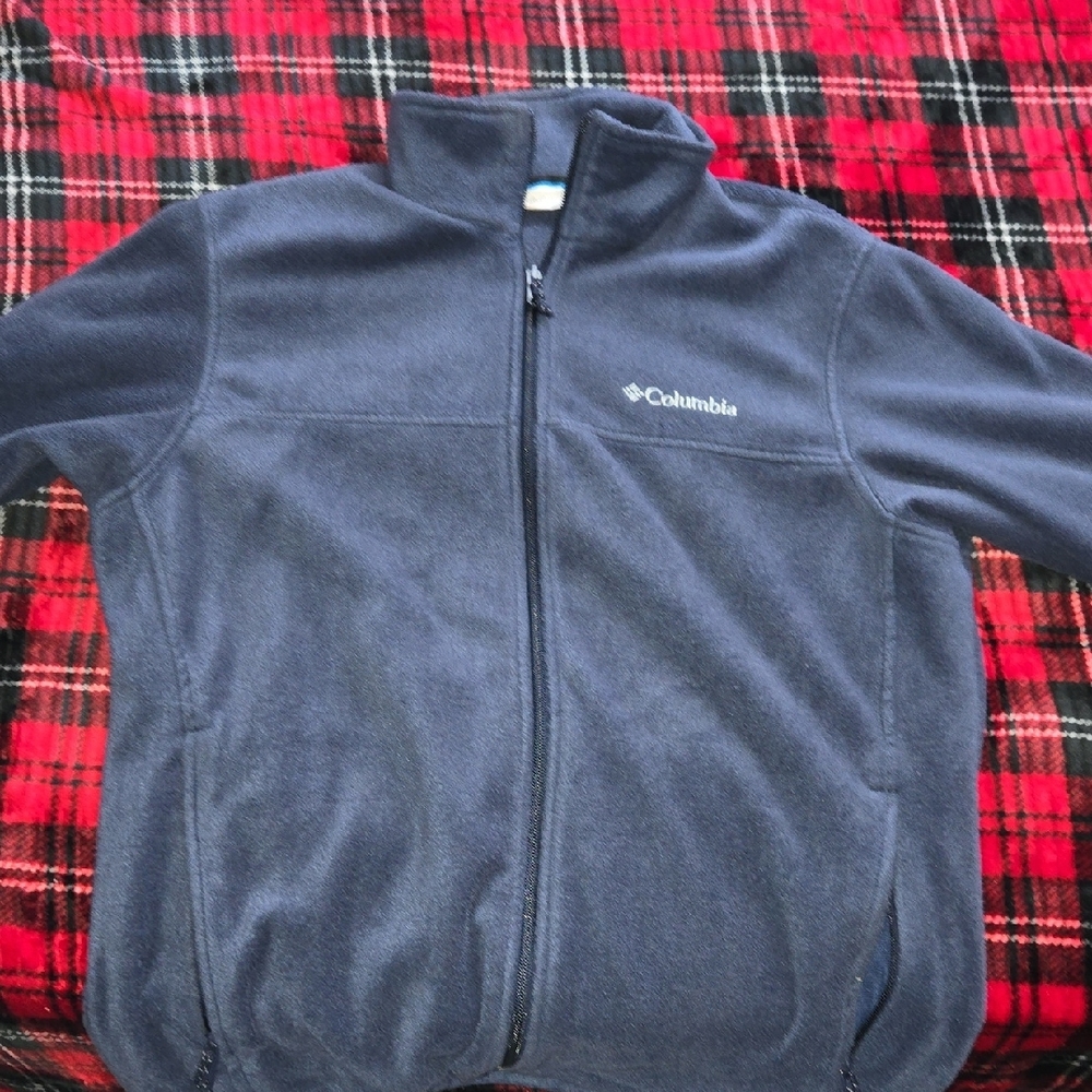 Columbia Gray Fleece Jacket Full-Zip Outdoor Wear